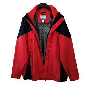 Columbia Titanium Omni‑Tech Waterproof Technical Shell – Men’s L – Red/Black